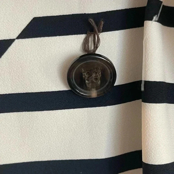 Madewell Parcel Striped Long Sleeve Double Breasted Belted Trench Coat Small - Picture 9 of 12